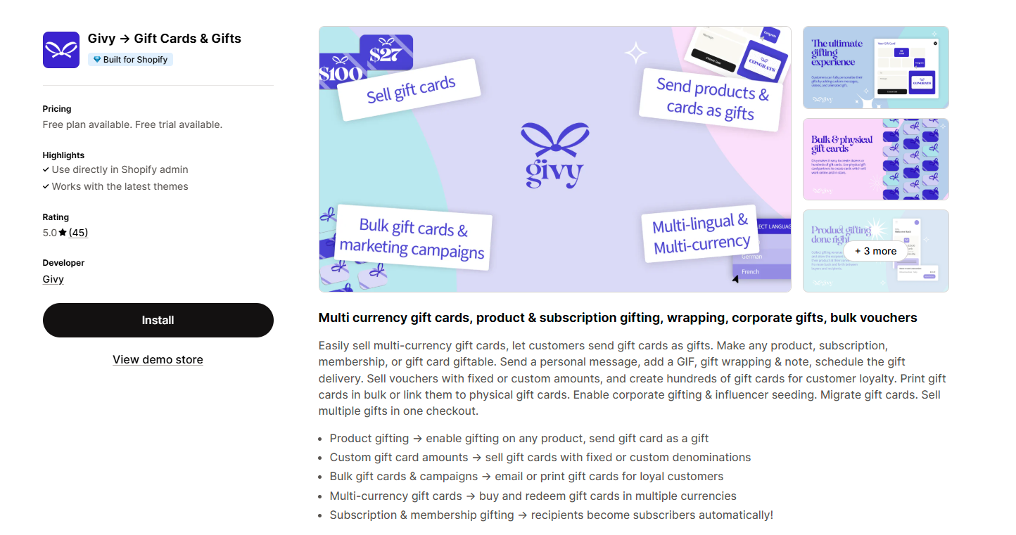 Givy → Gift Cards & Gifts